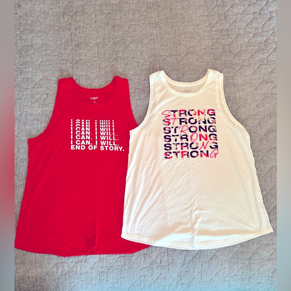 Set of 2 Old Navy active tank tops - size L - washed but never worn